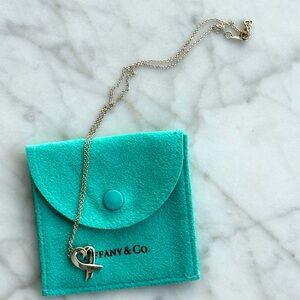 TIFFANY & CO. Paloma Picasso Loving Heart Necklace Sterling Silver 925